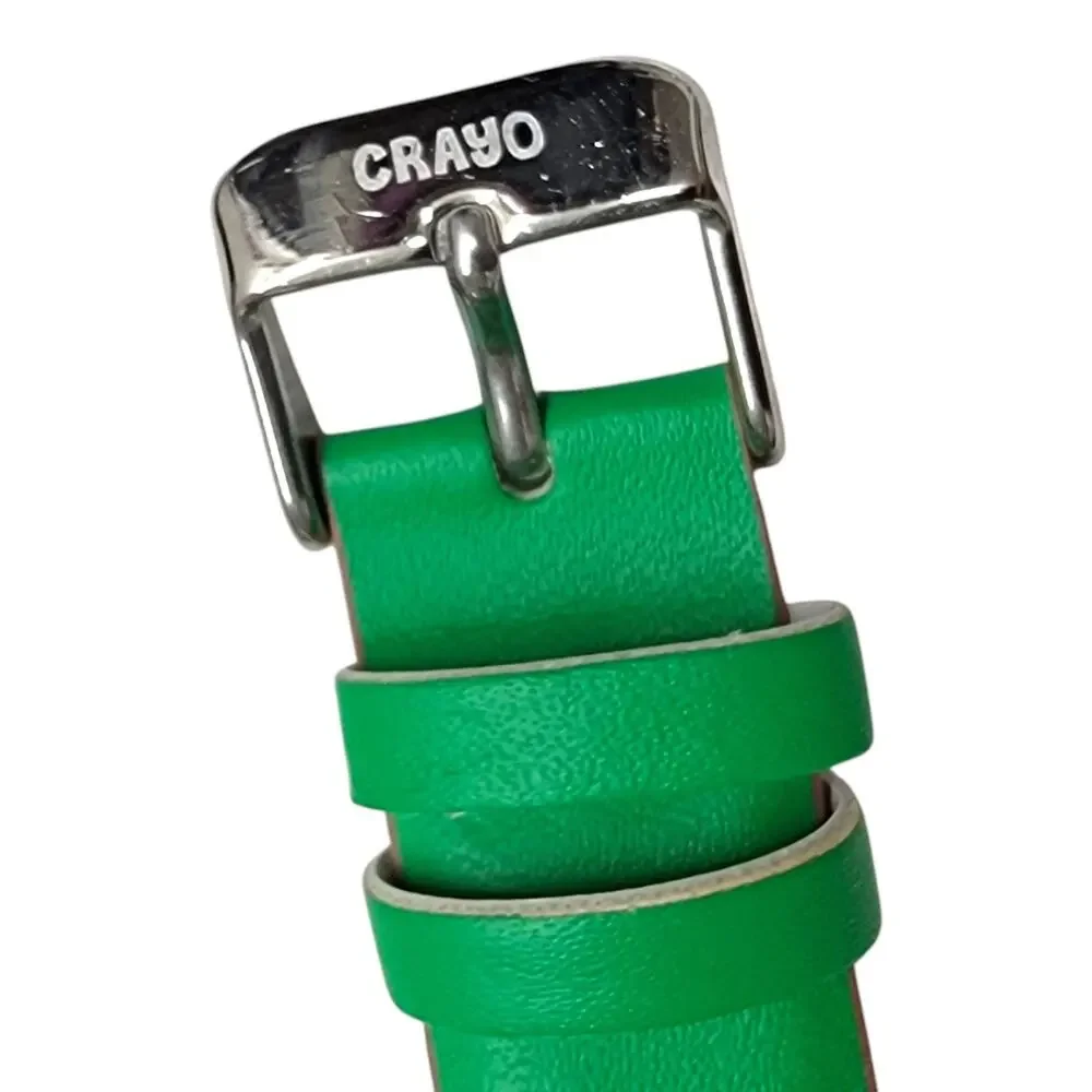 Crayo Crazy For Color Green Brown Analog Quartz Watch Silicone Band Battery